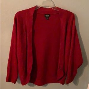 Red cardigan